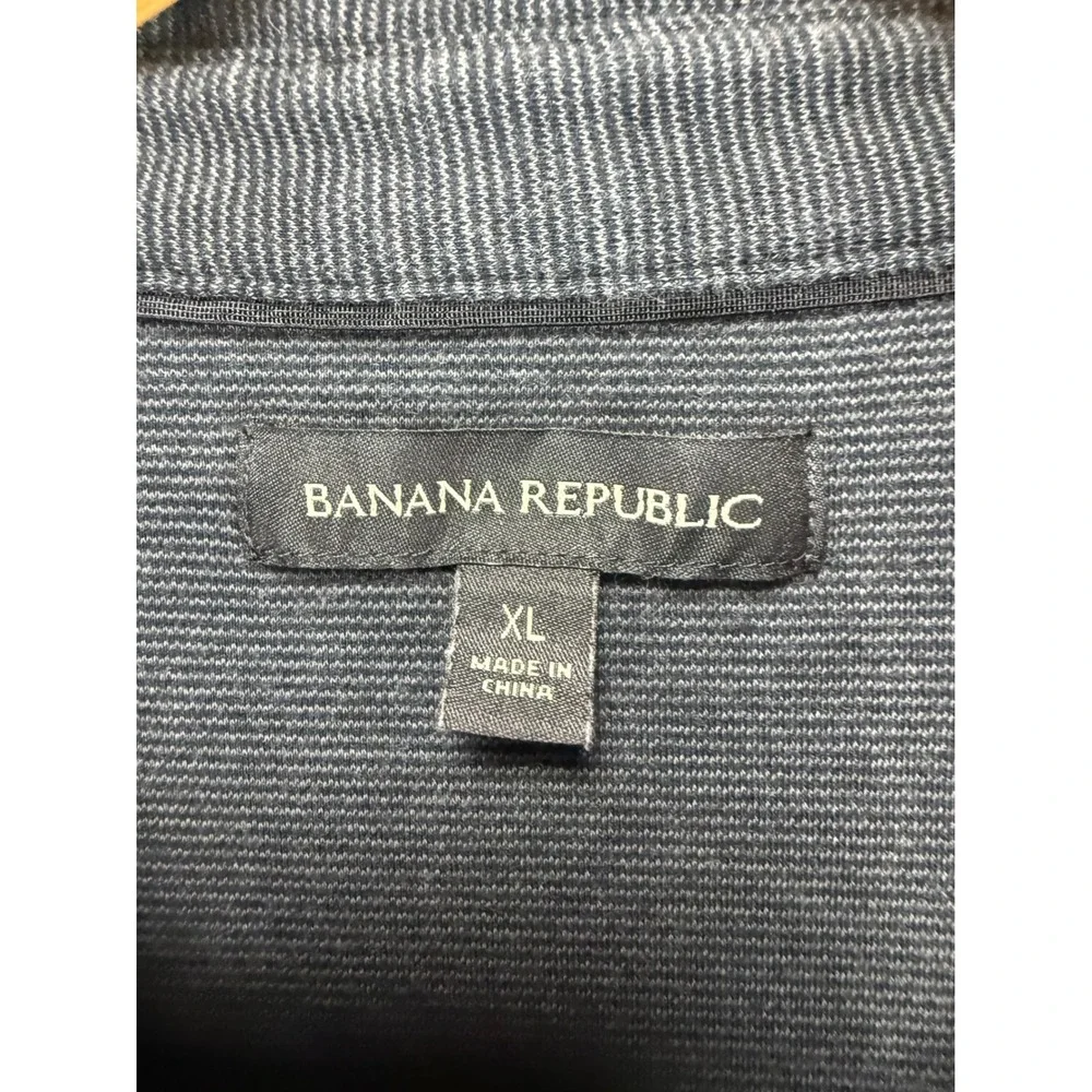 Banana Republic Polo‎ Shirt Mens XL Charcoal Gray Textured Short Sleeve Casual